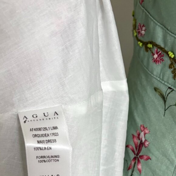 Agua by Agua Bendita Lima green linen extra long dress - Picture 15 of 15